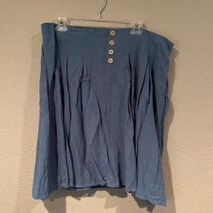 NWOT 1X Blue Modcloth Jessy B A Line Skirt with Buttons